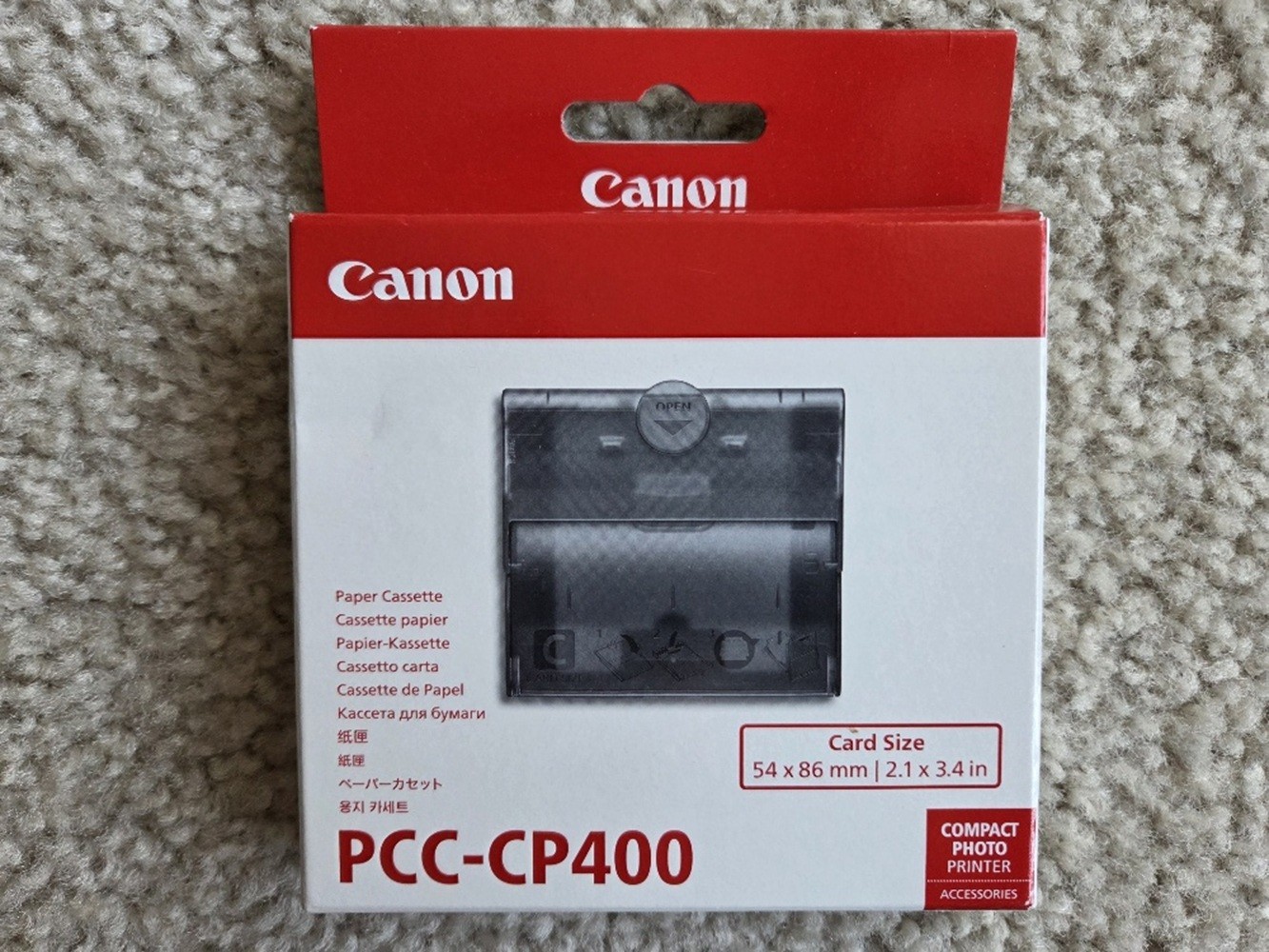 New Canon PCC-CP400 Card Size Paper Cassette SELPHY Photo Printer 6202B001