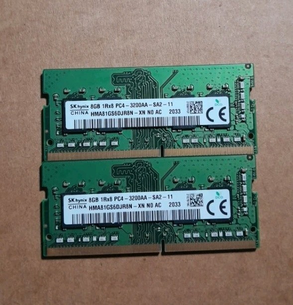2 Lot SK HYNIX HMA81GS6CJR8N-XN 8GB 3200 DDR4 1Rx8 PC4-3200AA-SA2-11 DDR4 hm