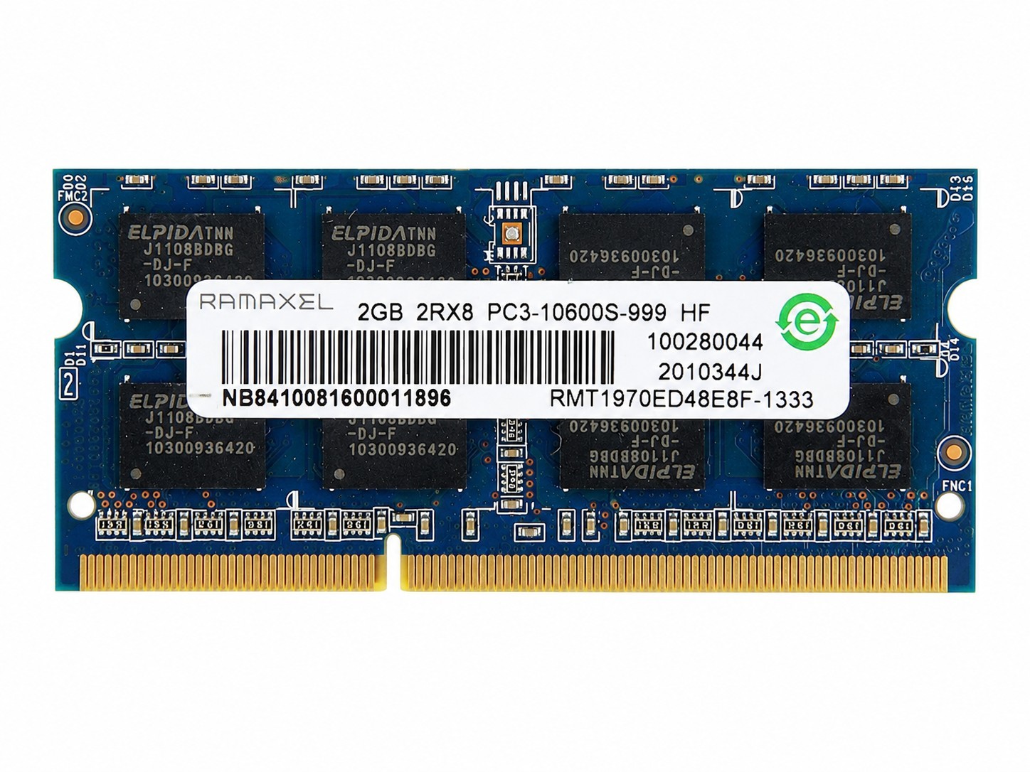 Ramaxel 2GB DDR3 PC3-10600S 1333MHz Laptop SO-DIMM RAM HP 598856-001 Tested
