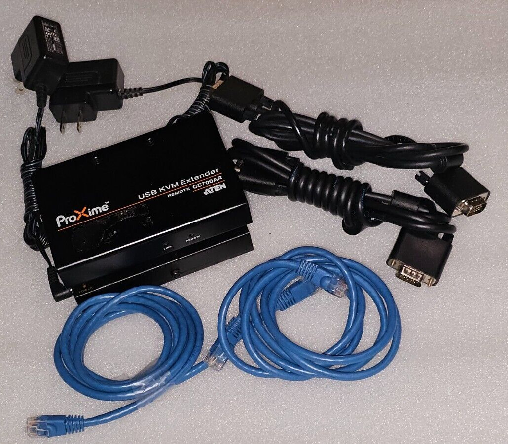 Aten VanCryst VE150R & ProXime CE700AR USB KVM Extender Local Remote w/Cables