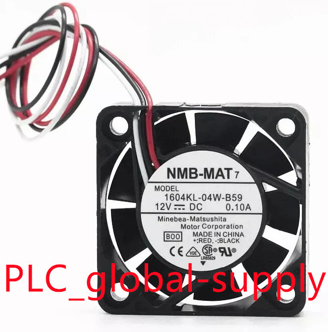 1PCS NEW NMB 1604KL-04W-B59 double ball  fan 12V 0.1A 4CM 3-Pin  Fast delivery