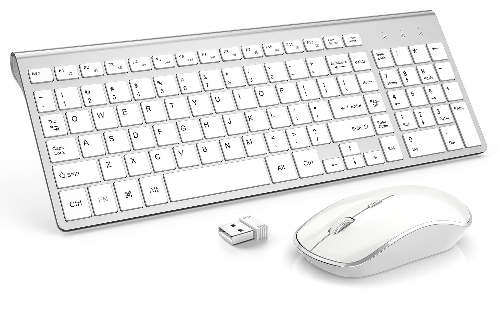 Wireless Keyboard Mouse, J 2.4G Compact and Ultra Slim Wireless Keyboard