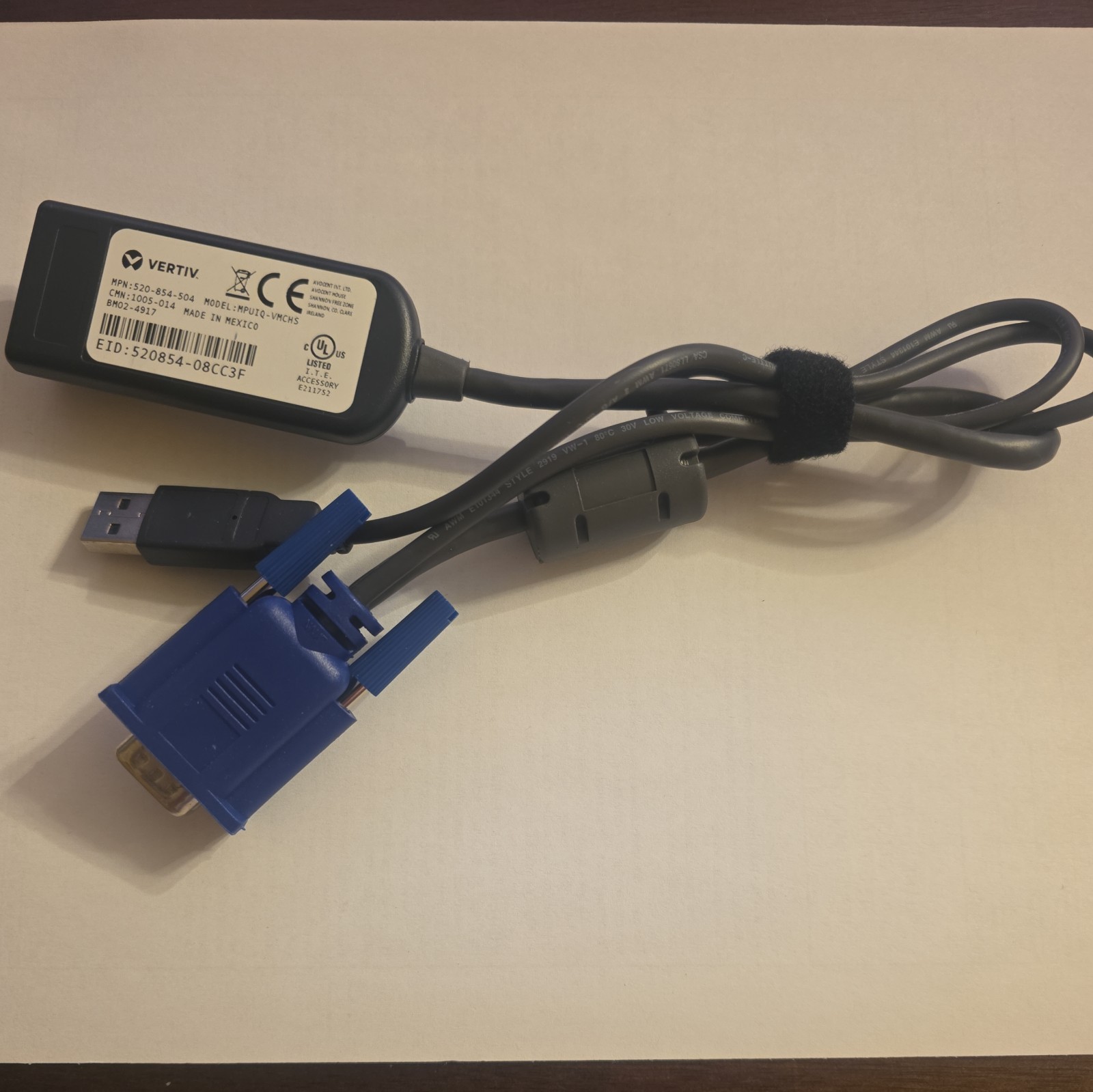 Avocent Vertiv Mergepoint MPUIQ-VMCHS KVM Switch USB USB2 Virtual Media Module