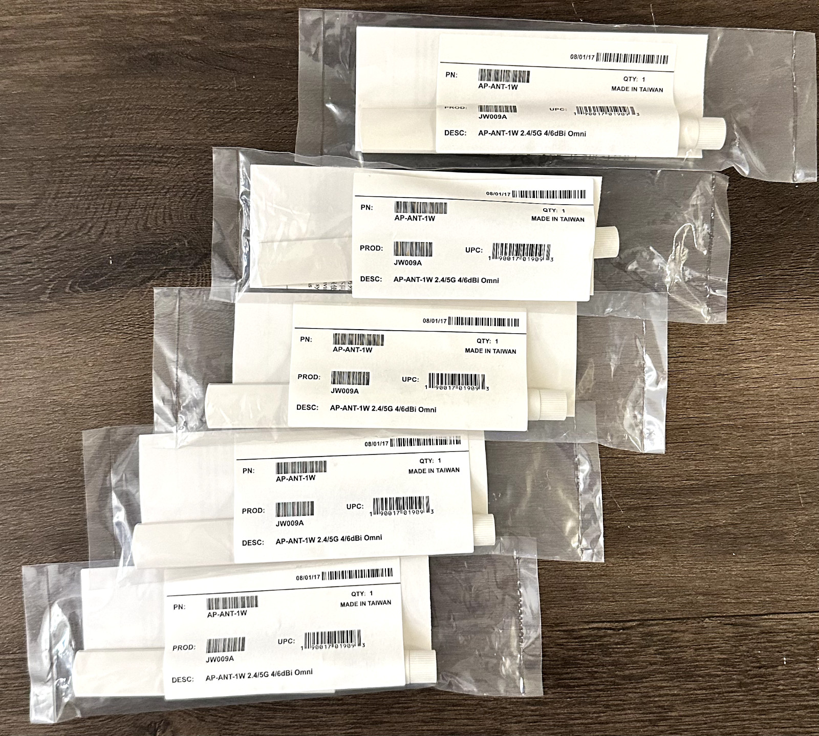Lot of 5 x  Aruba AP-ANT-1W 2.4/5GHz 4/6dBi Omnidirectional Indoor Antenna | New
