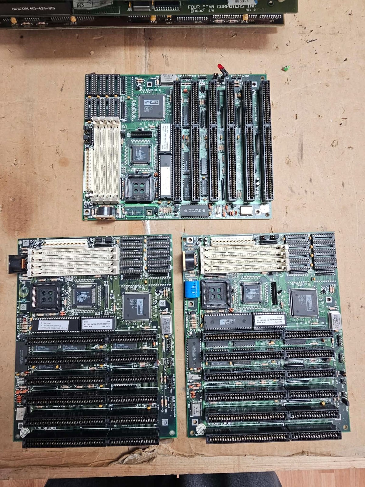 3x Rare NOS Vintage M396B 386 Motherboard Baby AT ISA 80386DX PC Mainboards AMD