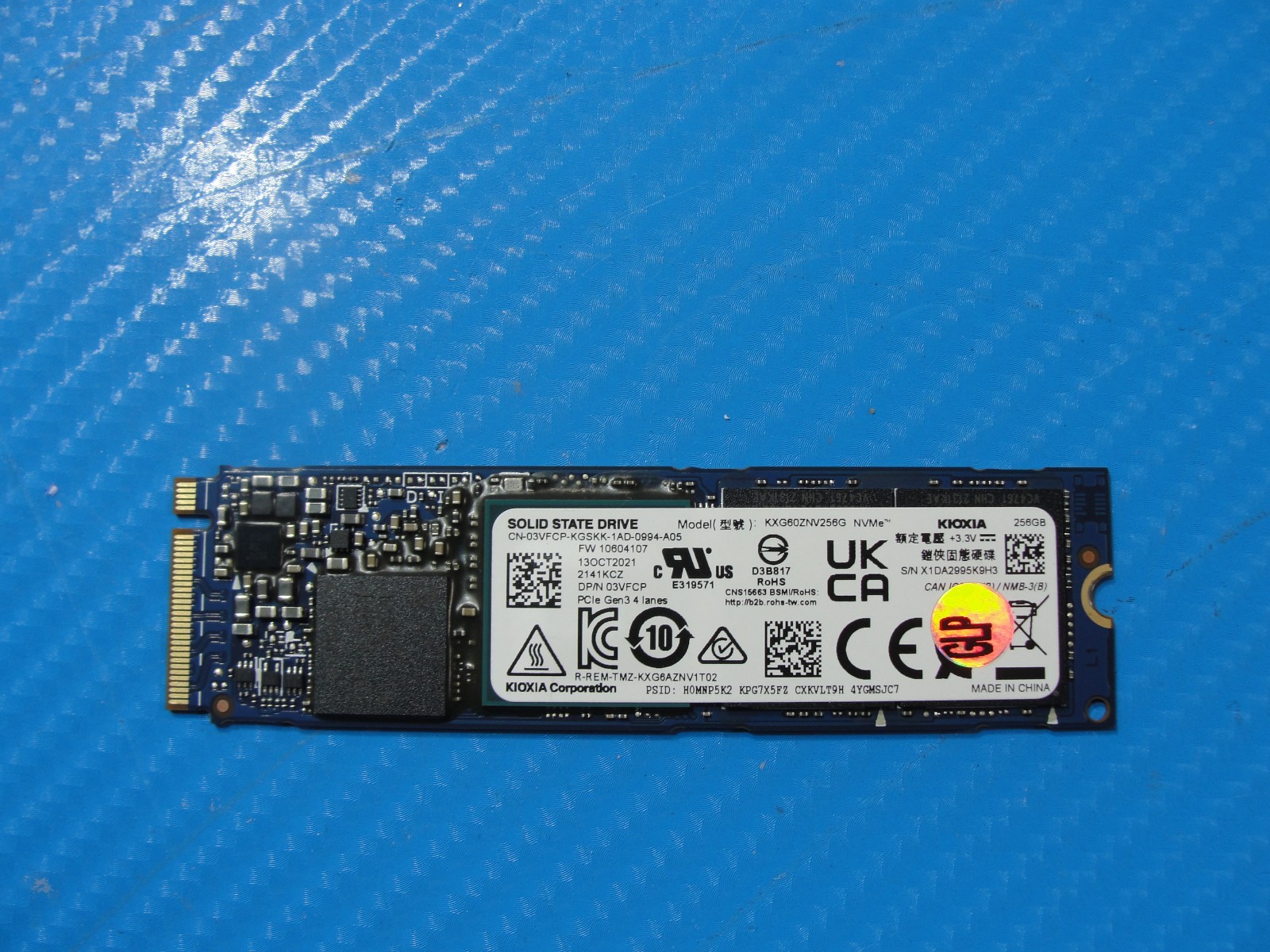 Dell 5521 KIOXIA 256GB M.2 NVMe SSD Solid State Drive KXG60ZNV256G 3VFCP