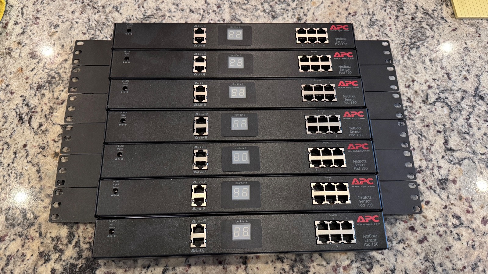 Lot of  Seven (7) APC NBPD0150 NetBotz Sensor POD 150's