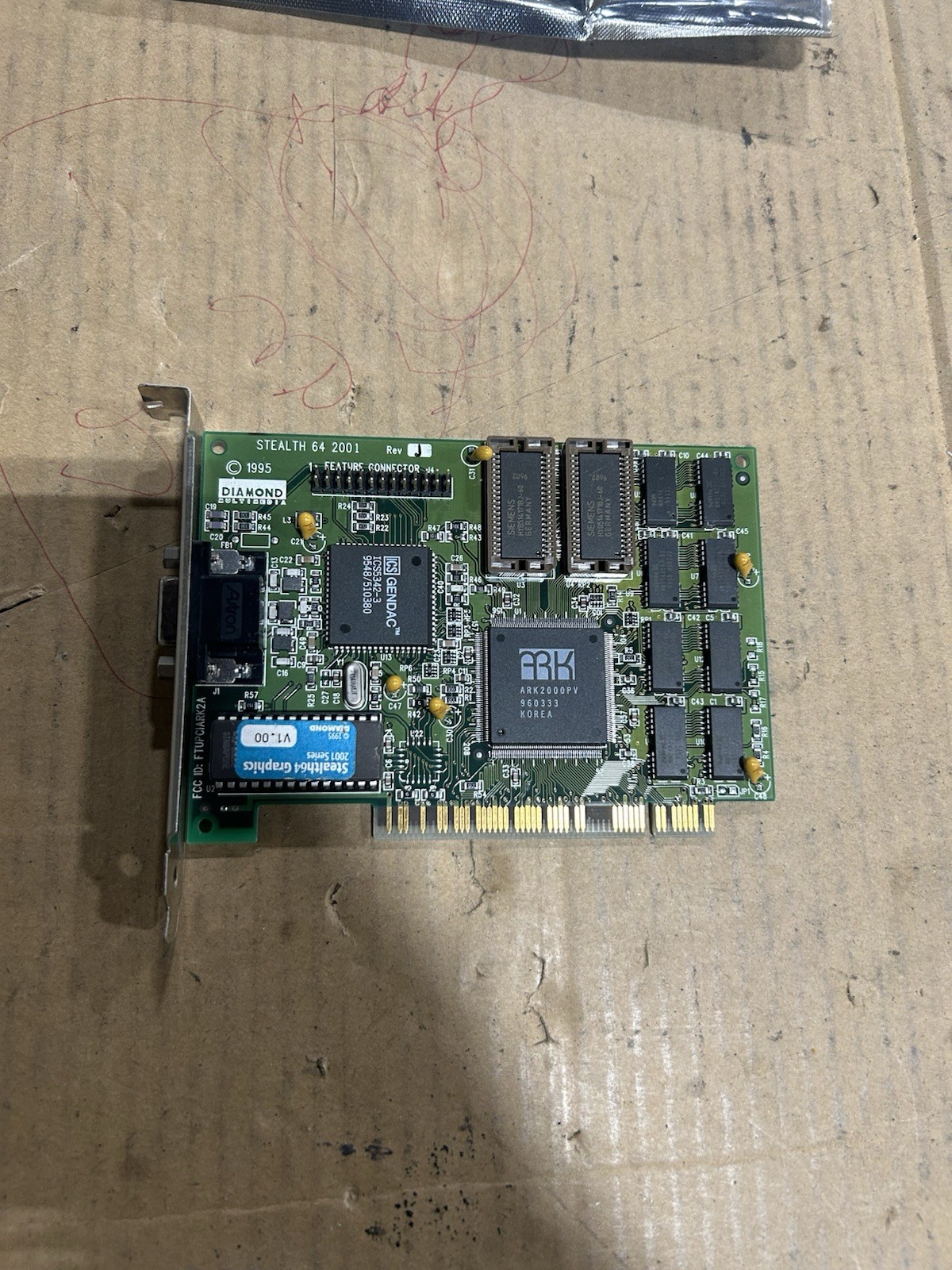 Vintage Diamond Stealth64 2001 ARK2000PV 2mb PCI VGA Video Card - Working 2 READ