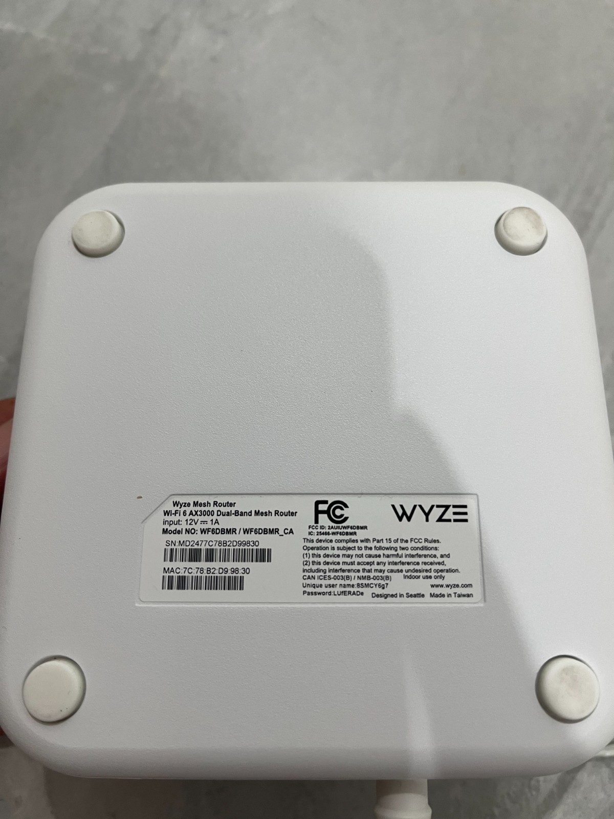 Wyze AX3000 Dual-Band Wi-Fi 6 Mesh Router - White