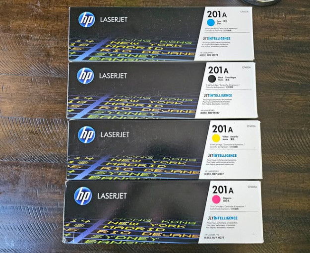 HP 201A 4 Pack (Black Cyan Magenta Yellow)  Toner Cartridge Set M252–M277 Series