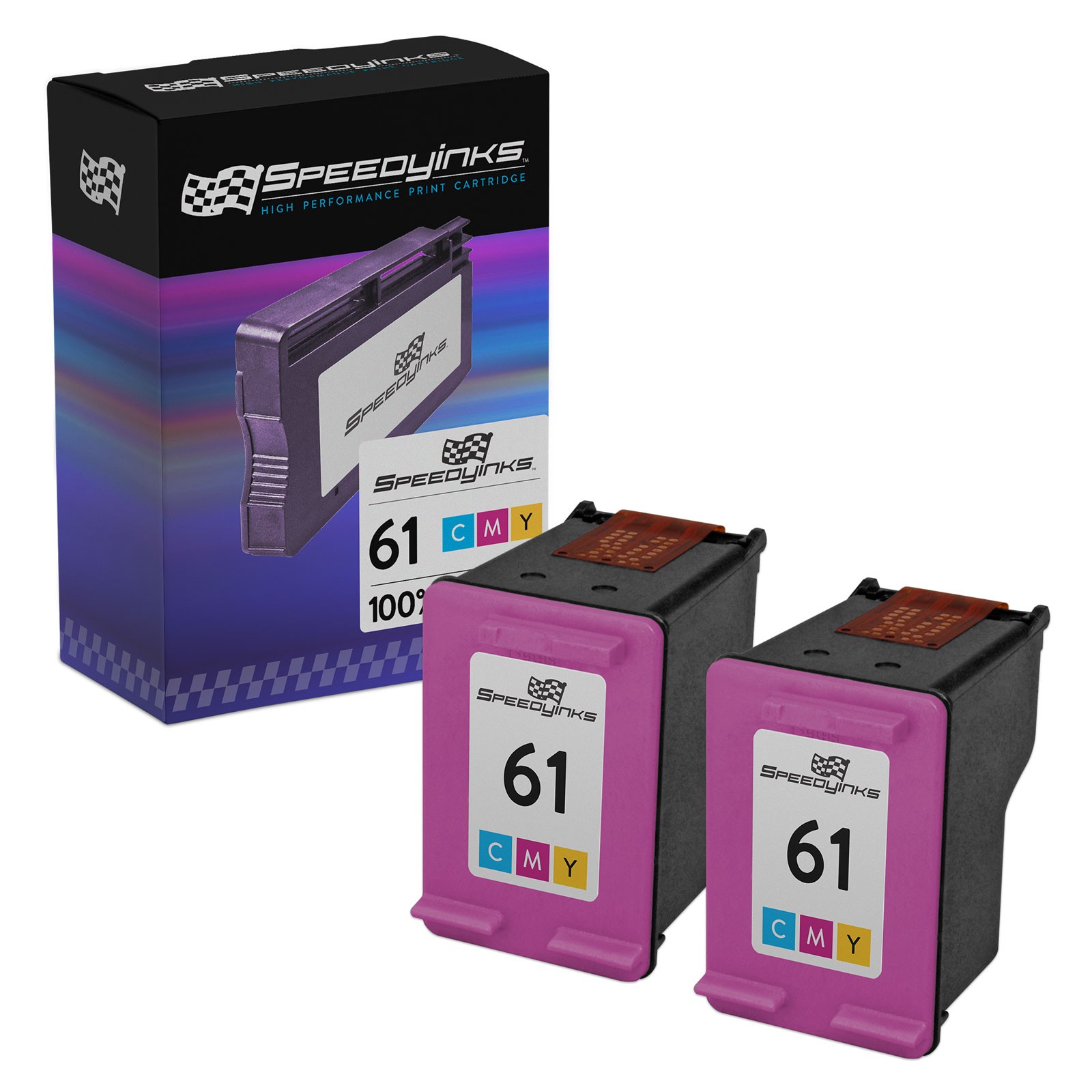 2PK Reman Replacement HP 61 CH562WN Color ink cartridge