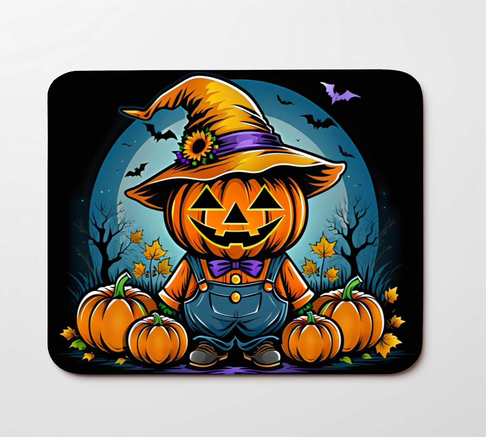 Halloween Scarecrow Mouse Pad 9.5"x8" Non Slip Rubber Bottom Rectangle Mousepad