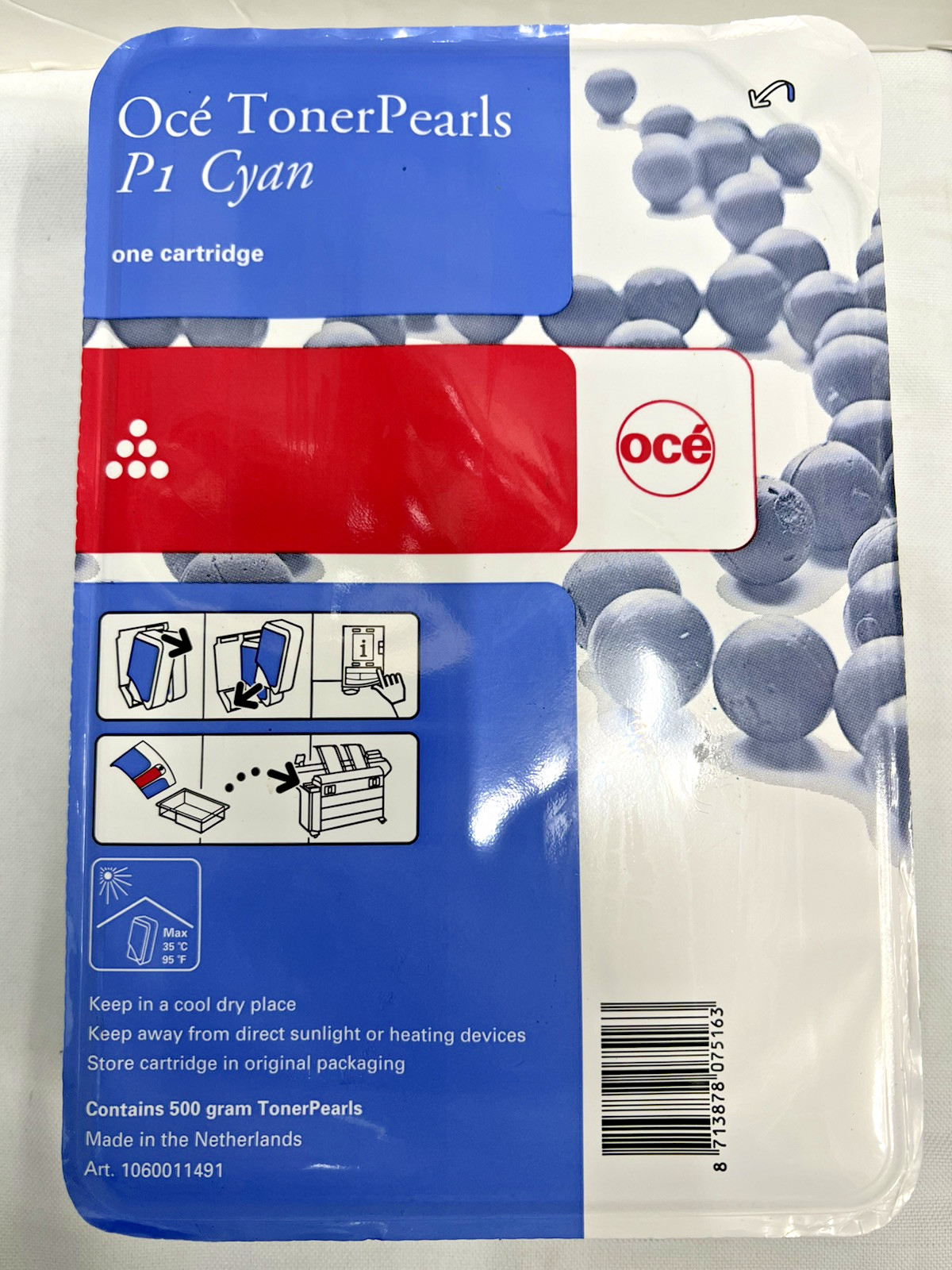 Oce P1 TonerPearls for ColorWave 600 Cyan 500 Grams 1060011491 sealed USA seller