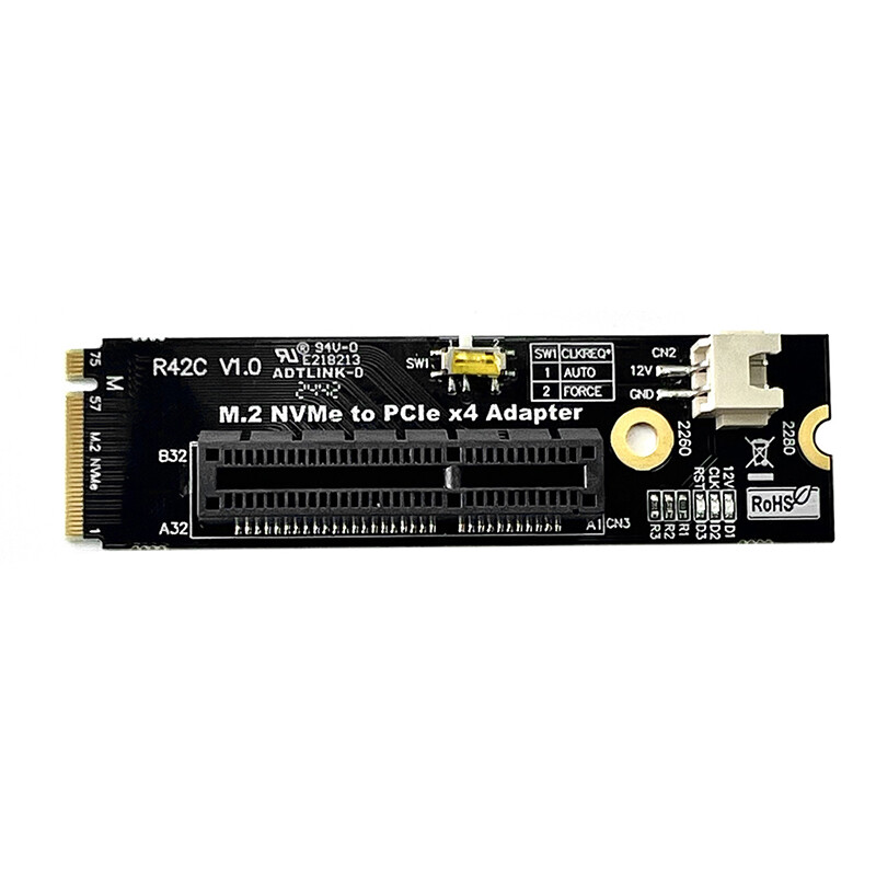 (ADT Link) M2 NVMe to PCIe 4.0 Adapterx16 Supports Graphics Card x4 Supports SSD