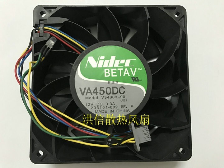 Nidec VA450DC V34809-90 DC12V3.3A four-wire PWM gale volume cooling fan