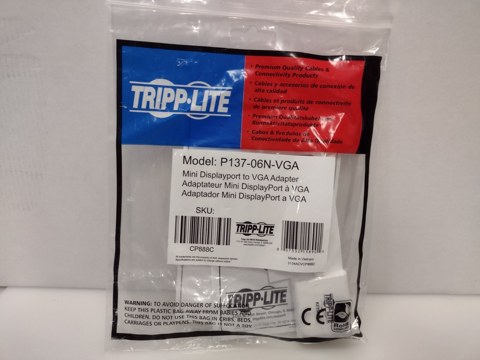 10x Lot NEW TRIPP LITE P137-06N-VGA Mini DisplayPort to VGA Adapter