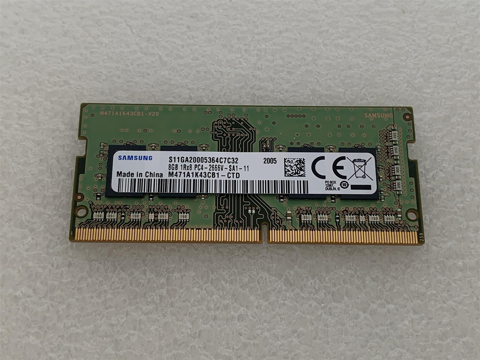Samsung 8GB M471A1K43CB1 - CTD 1Rx8 PC4 - 2666V DDR4 Ram Memory Genuine NEW