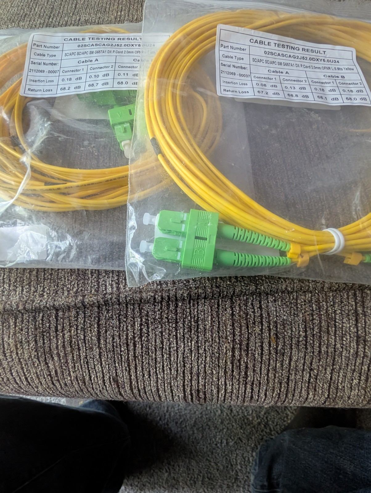 5M SC/APC to SC/APC Fiber Optic Simplex Singlemode Optical Patch Cable Yellow