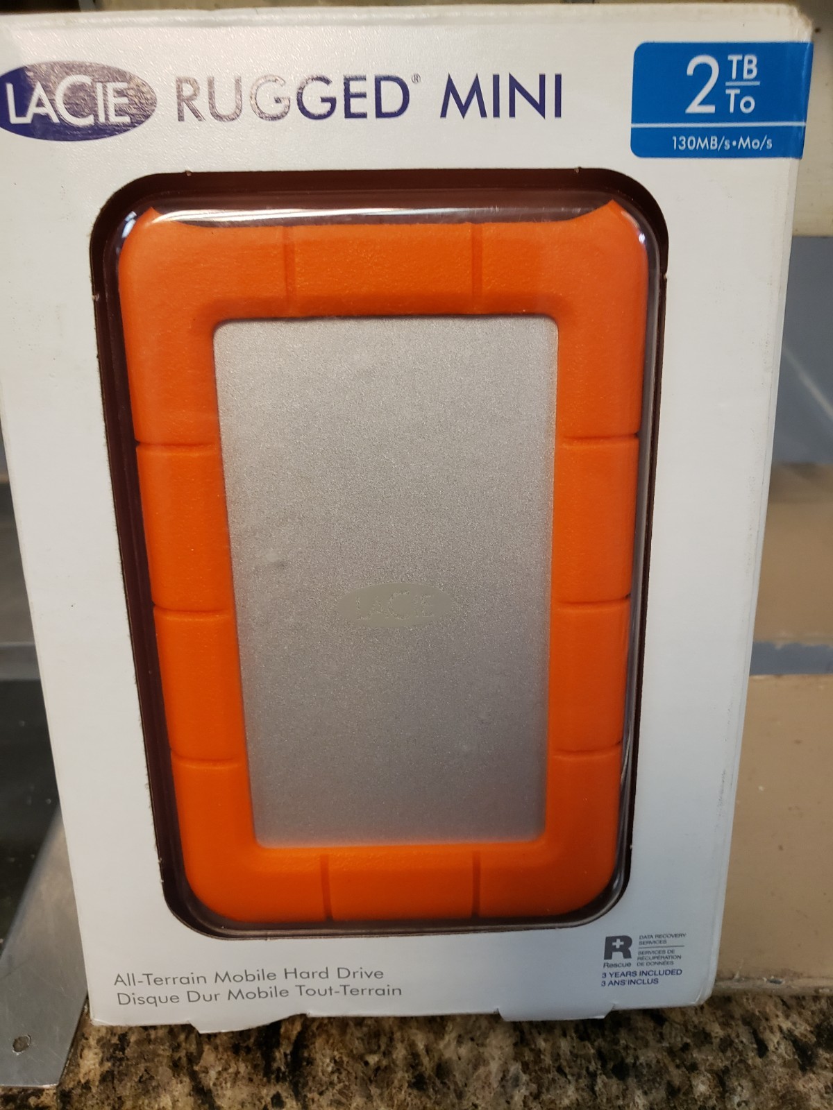 LaCie LAC9000298 Rugged Mini 2TB External Hard Drive - Orange