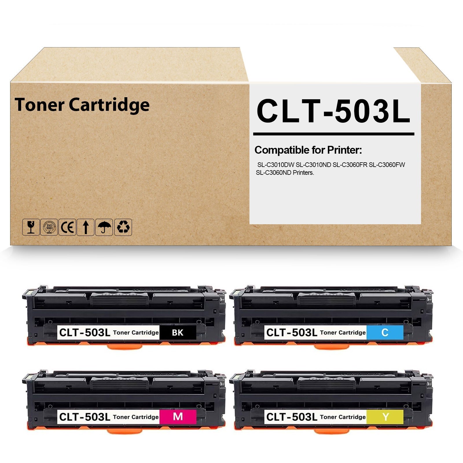4 Pack CLT-503L toner cartridge for SL-C3010DW C3060FW C3010ND C3060ND Printer