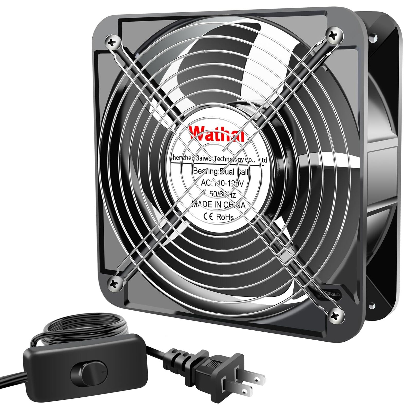 Wathai AC 2060 200mm Case Fan 110v 120V Dual Ball High Performance Industrial...