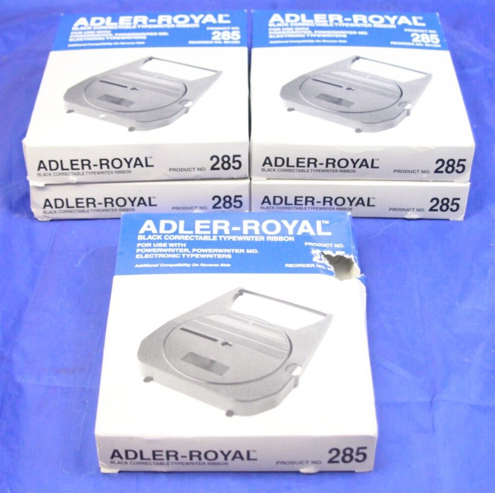 5 Pack Adler Royal 285 Typewriter Correctable Ribbons PowerWriter