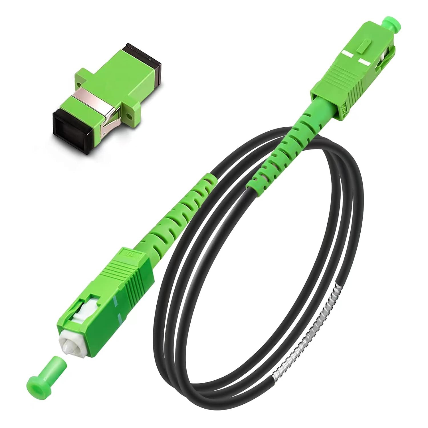 5 Meters SC/APC to SC/APC Fiber Optic Internet Cable, Armored Single Mode Patch