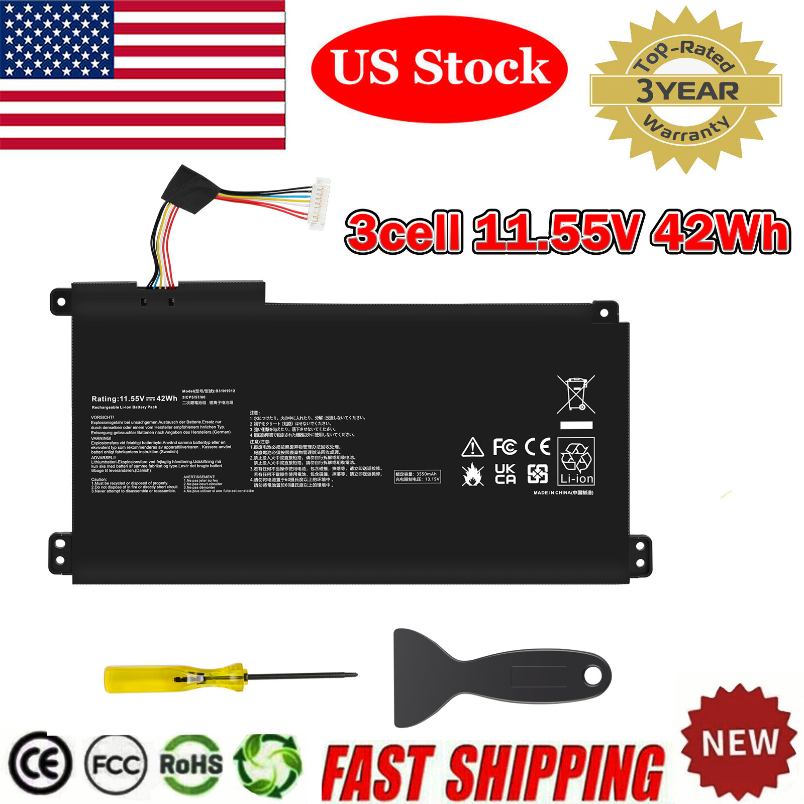 B31N1912 C31N1912 Battery for ASUS VivoBook14 L410MA E410M E410MA E510M 42Wh