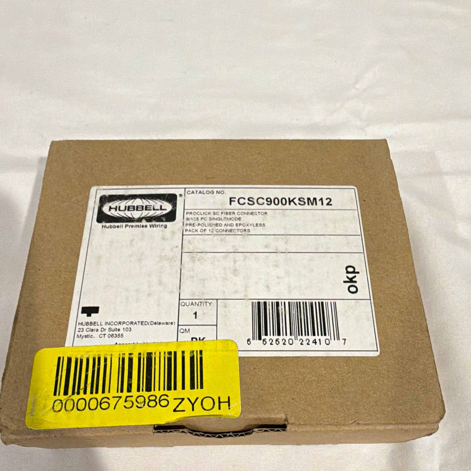 Hubbell SC-SC Fiber Optic Connector FCSC900KSM12 12-Pack Blue/Pro Click