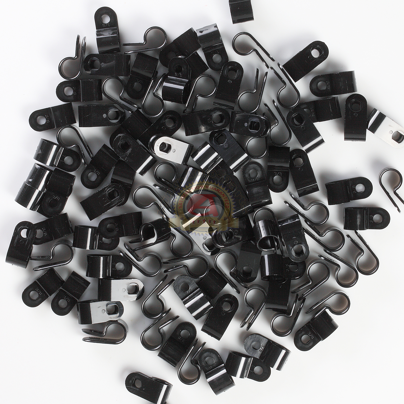 100 PACK 3/8" CABLE CLAMPS BLACK UV RESISTANT HOSE WIRE ELECTRICAL CC375