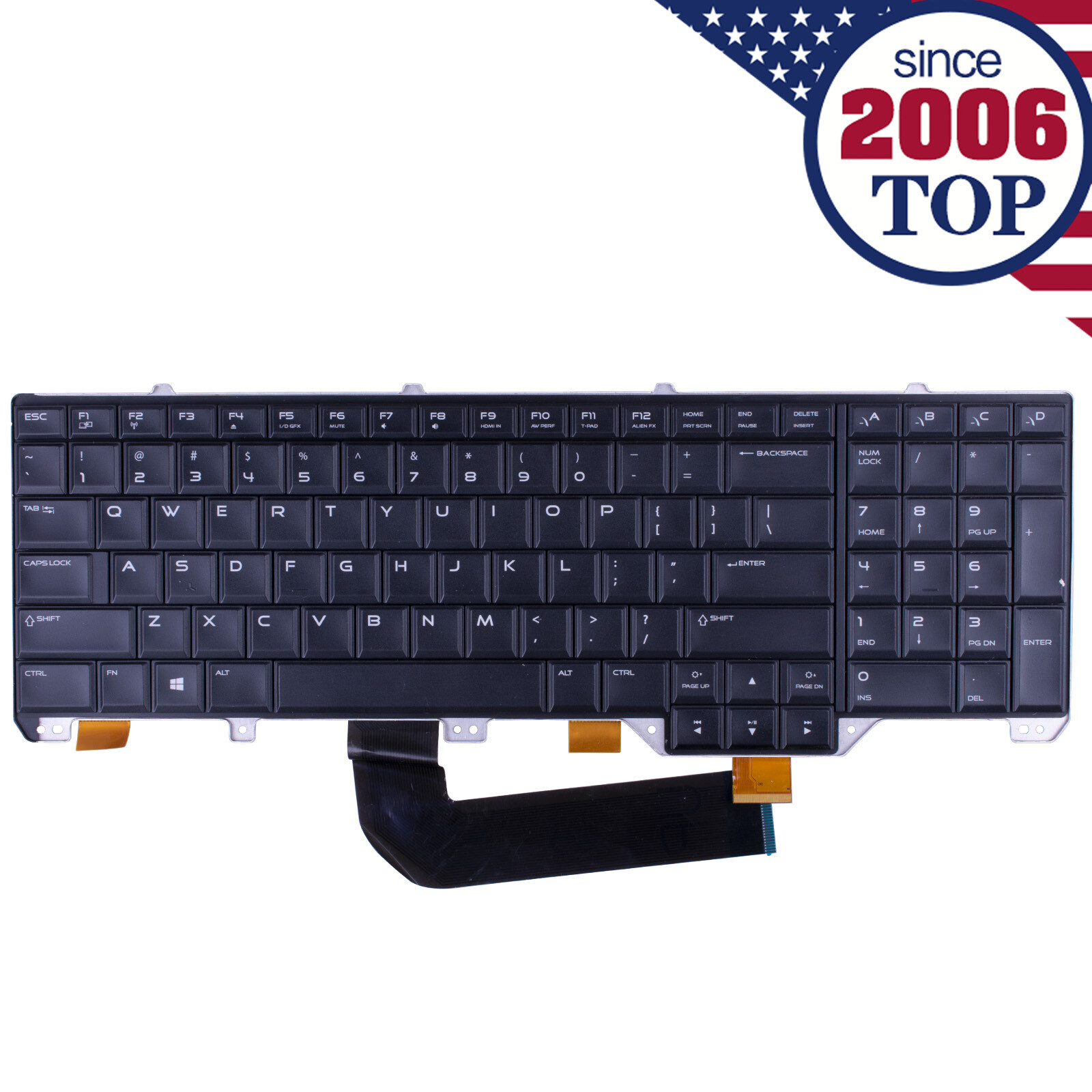 Genuine US Keyboard for Dell Alienware 17 R1 M17X R5 M18X R3 M8MH8 PK130UJ1B00
