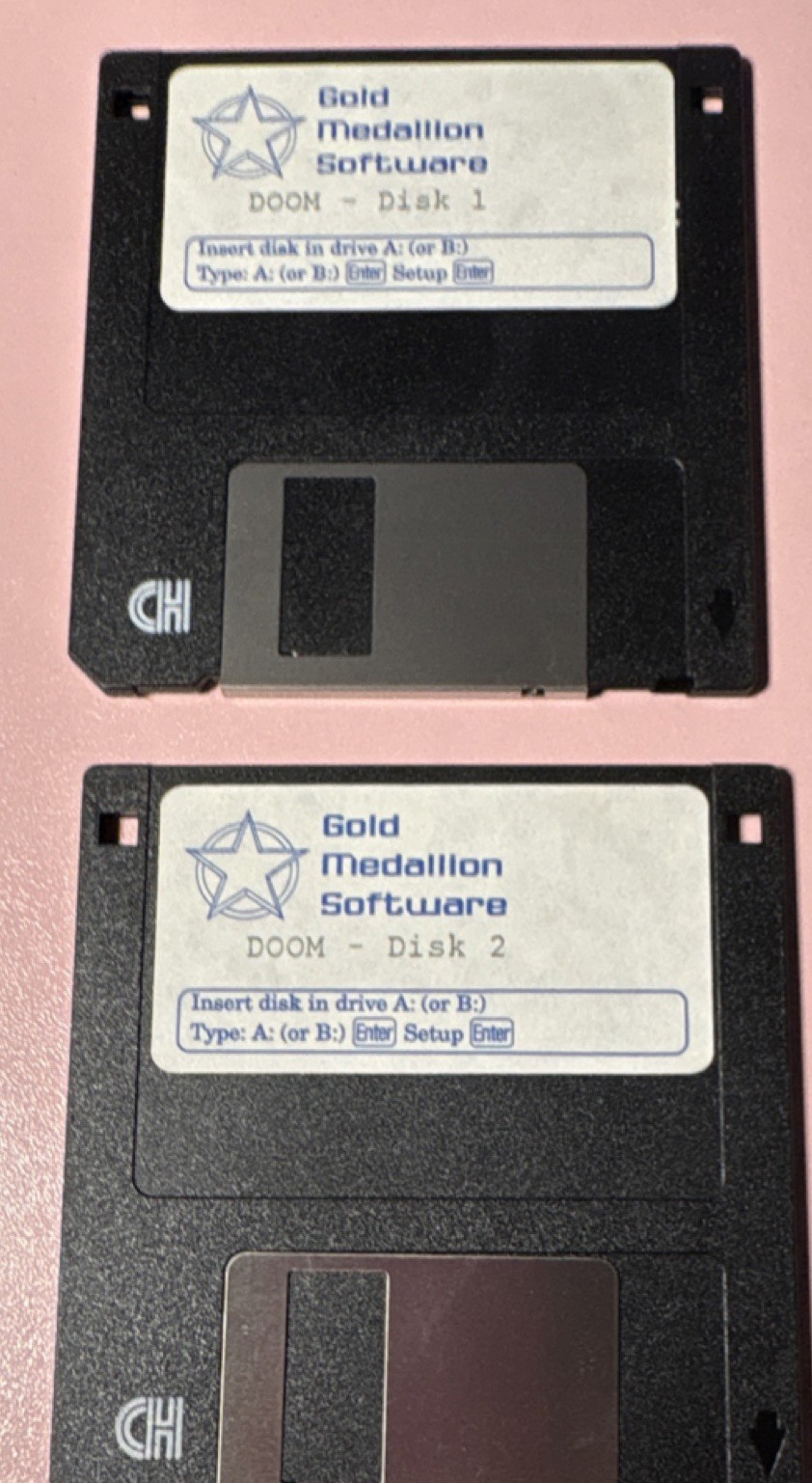 Gold Medallion Software DOOM 3.5" Floppy Disk Set for DOS Game