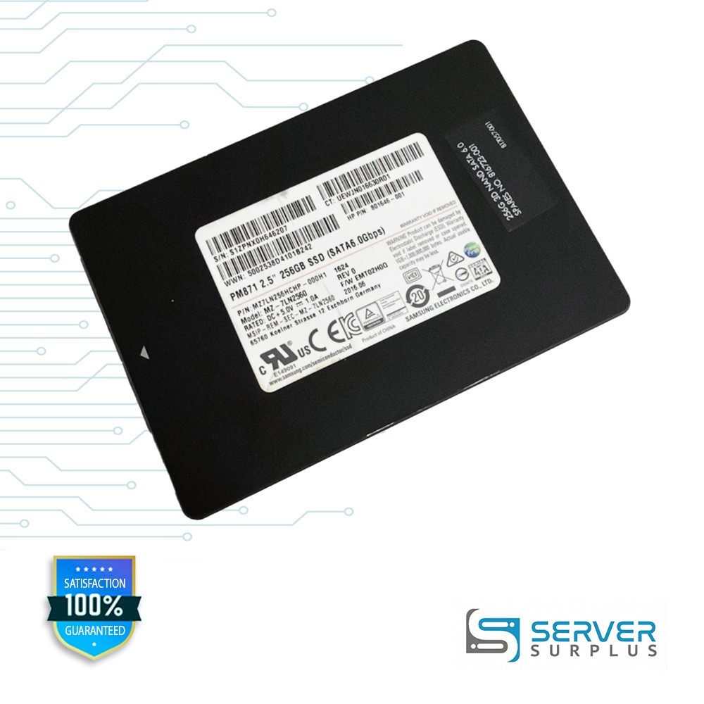 HP 801646-001 256GB SATA 6Gbps 2.5" PM871 MZ-7LN2560 Enterprise SSD