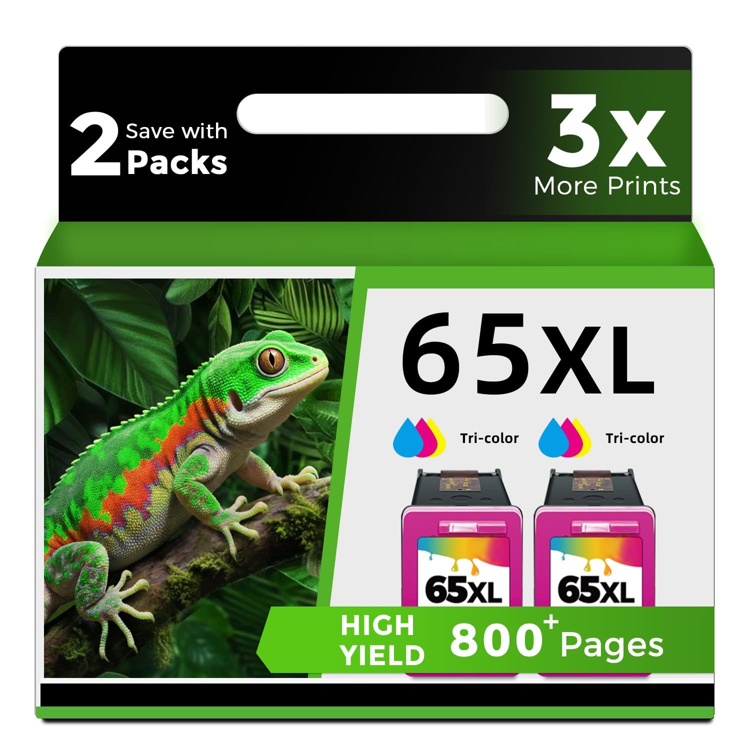 Tri-Color Ink Cartridge Replacement for HP 65 XL Color Ink Cartridge