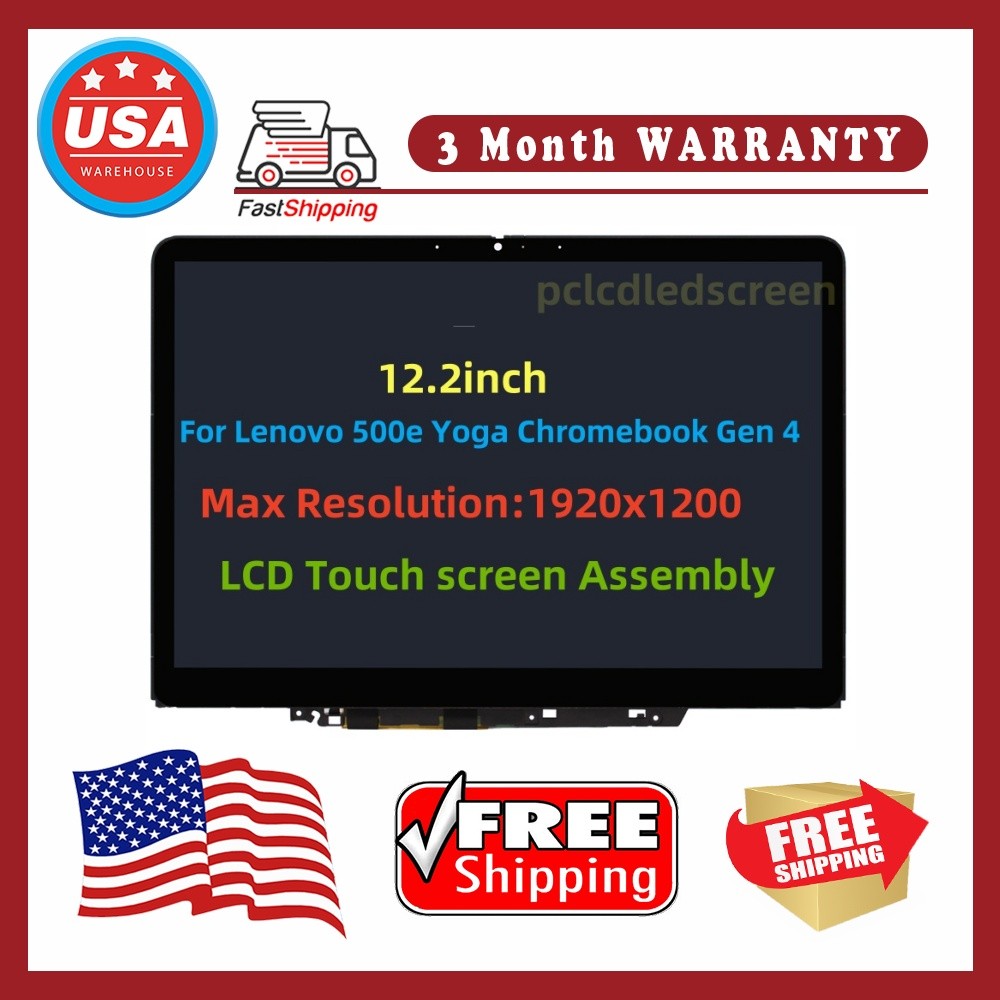 LCD Touchscreen for Lenovo 500e Yoga Chromebook Gen 4 NV122WUM-N41 V8.0 Display 