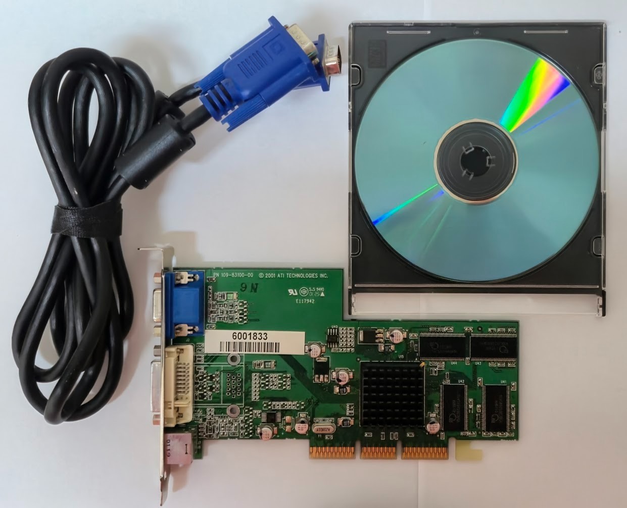 ATI Radeon 7500 64MB AGP Graphics Card Retro Gaming Bundle w/ VGA & Driver Disk