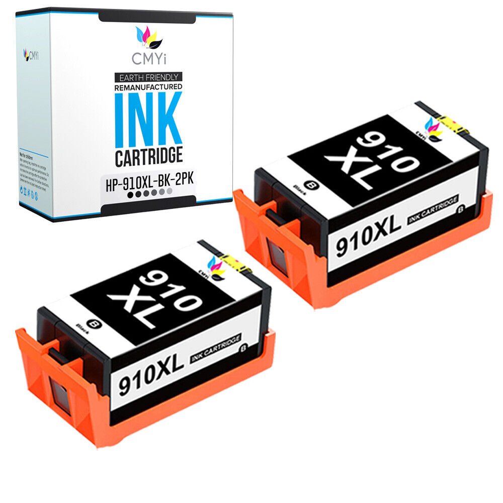2 Pack Black Ink for HP 910XL OfficeJet Pro 8025 8035 8020 8010 8021 8030 8028
