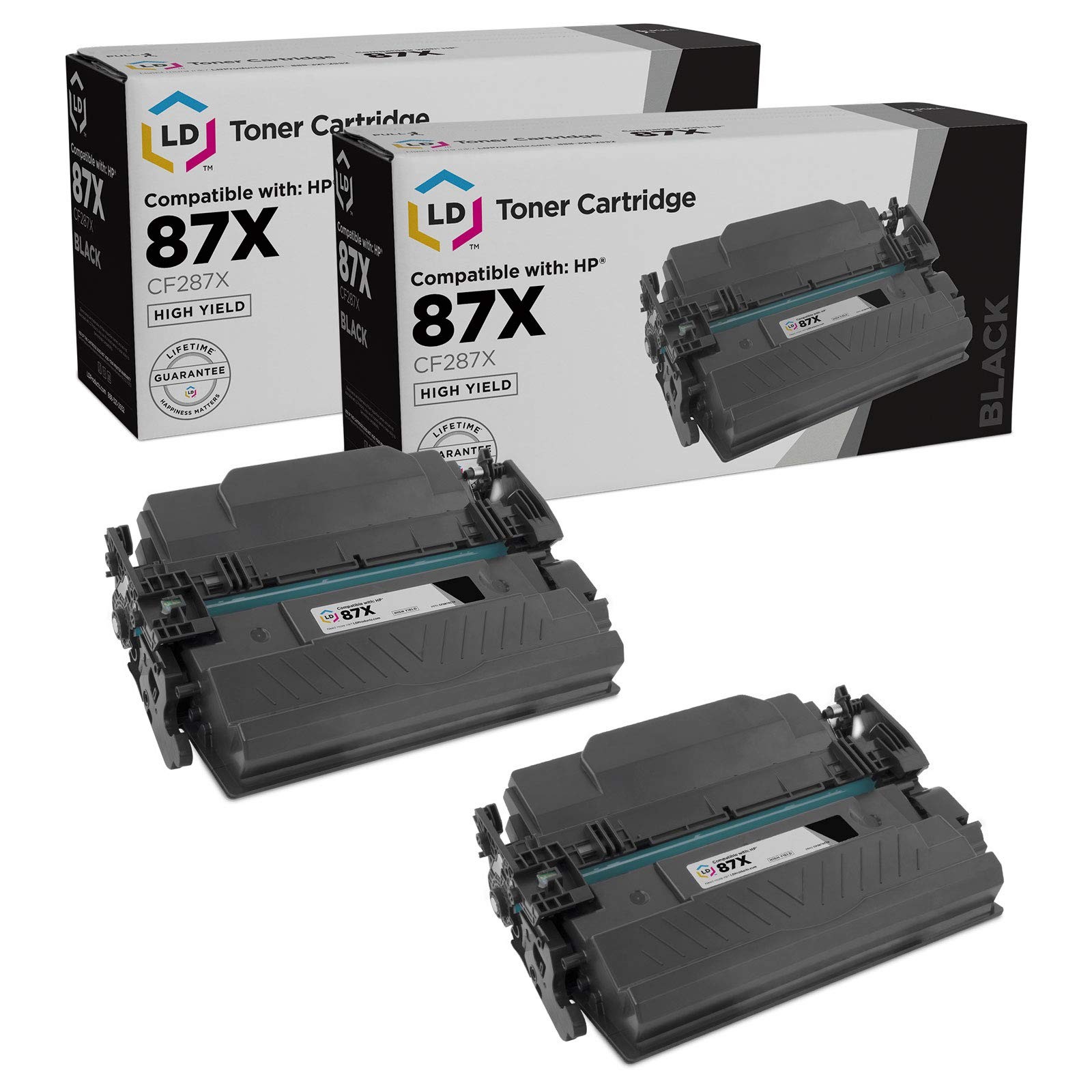 LD Replacement Replacements for HP 87X/CF287X 2PK HY Black Toner Cartridges