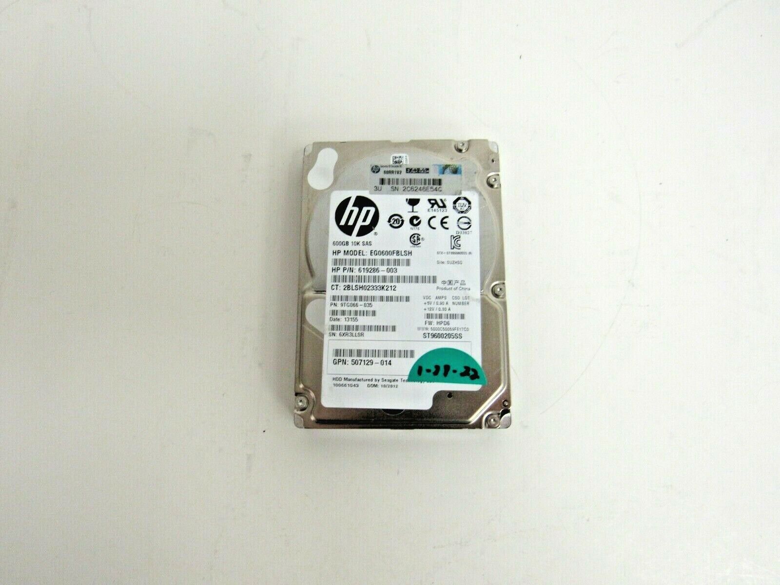 HP 619286-003 Seagate ST9600205SS 600GB 10k SAS 6Gbps 64MB Cache 2.5