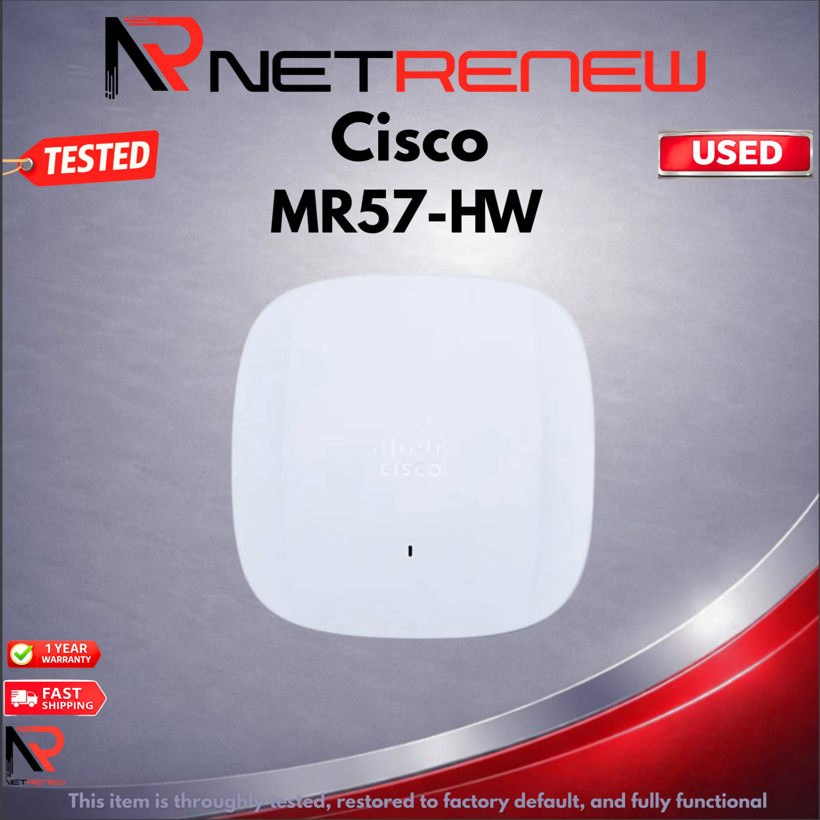 Cisco Meraki MR57-HW Wi-Fi 6  Access Point Indoor Cloud Managed