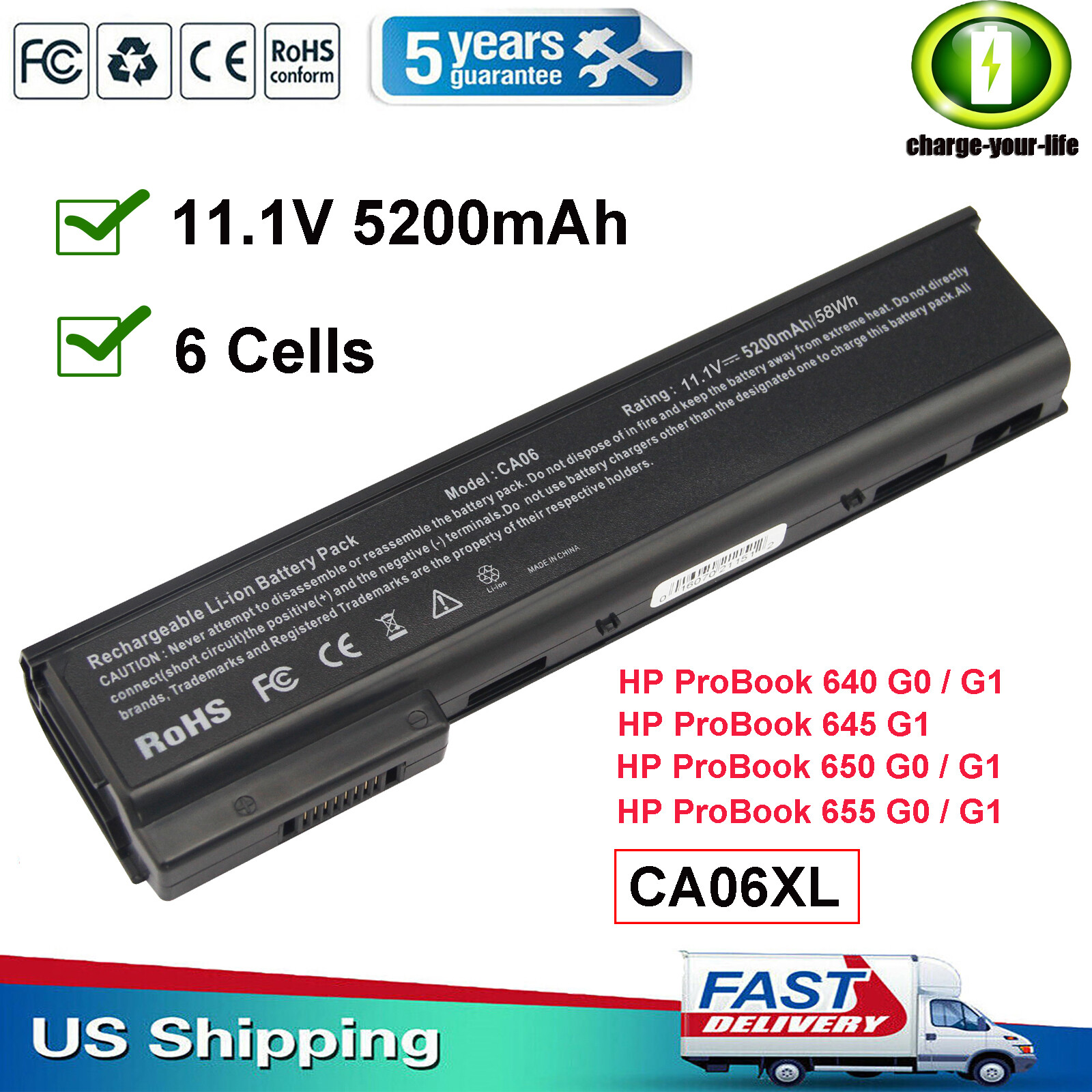 ✅LOT Battery CA06 for HP ProBook 640 645 650 655 G1 CA06XL HSTNN-DB4Y 718755-001