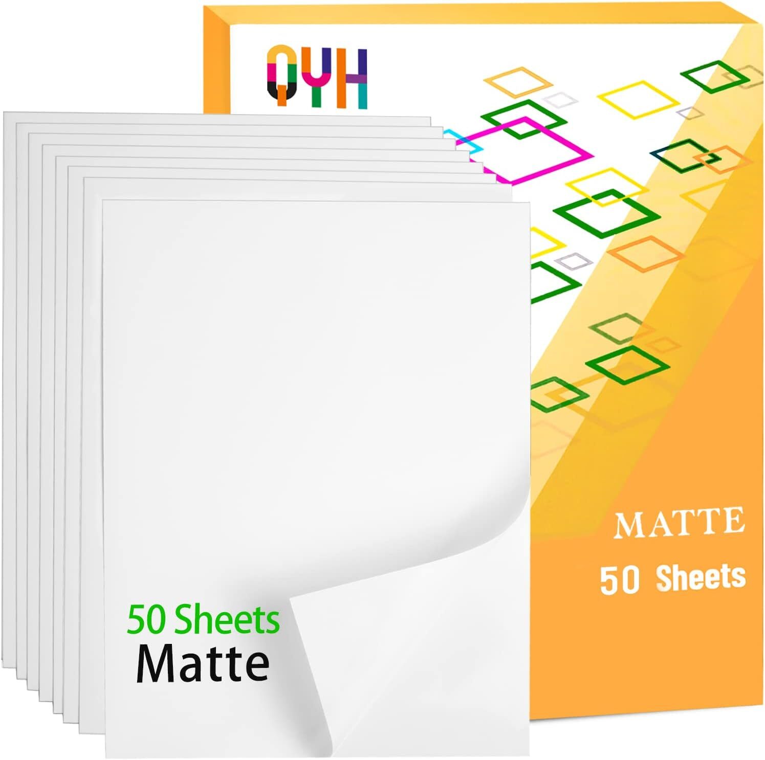 Premium Printable Vinyl Sticker Paper - 50 Matte White Waterproof Decal Paper...