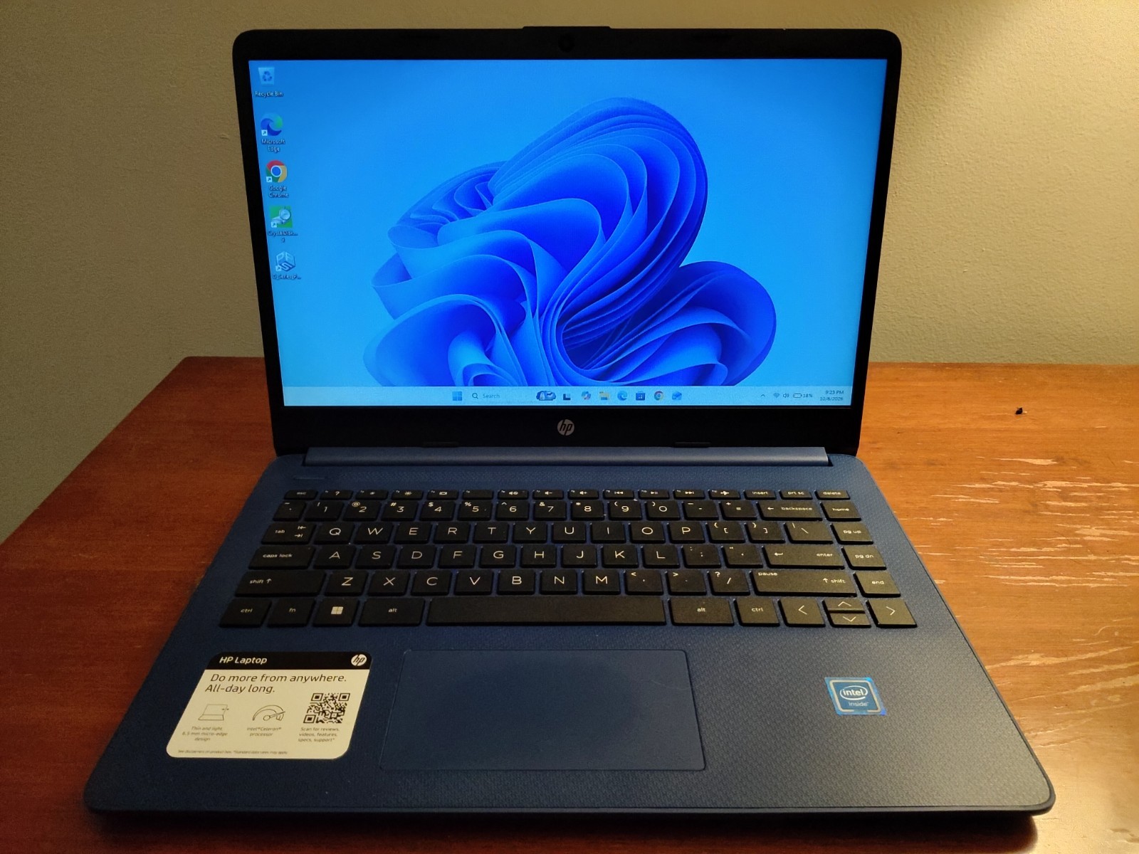 HP Laptop (14-dq0055dx) 14"- blue + OEM charger
