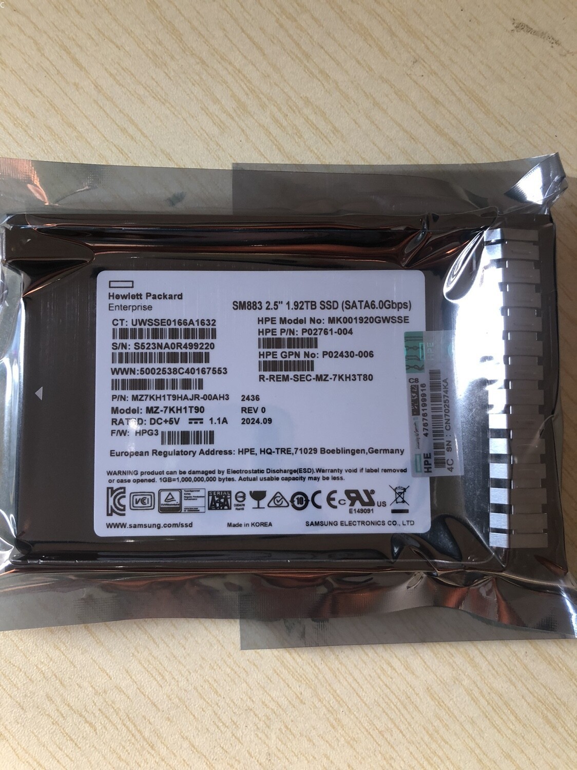 NEW P07930-B21 HPE 1.92TB SATA 6G MIXED USE SFF SC SSD P08694-001 P08694