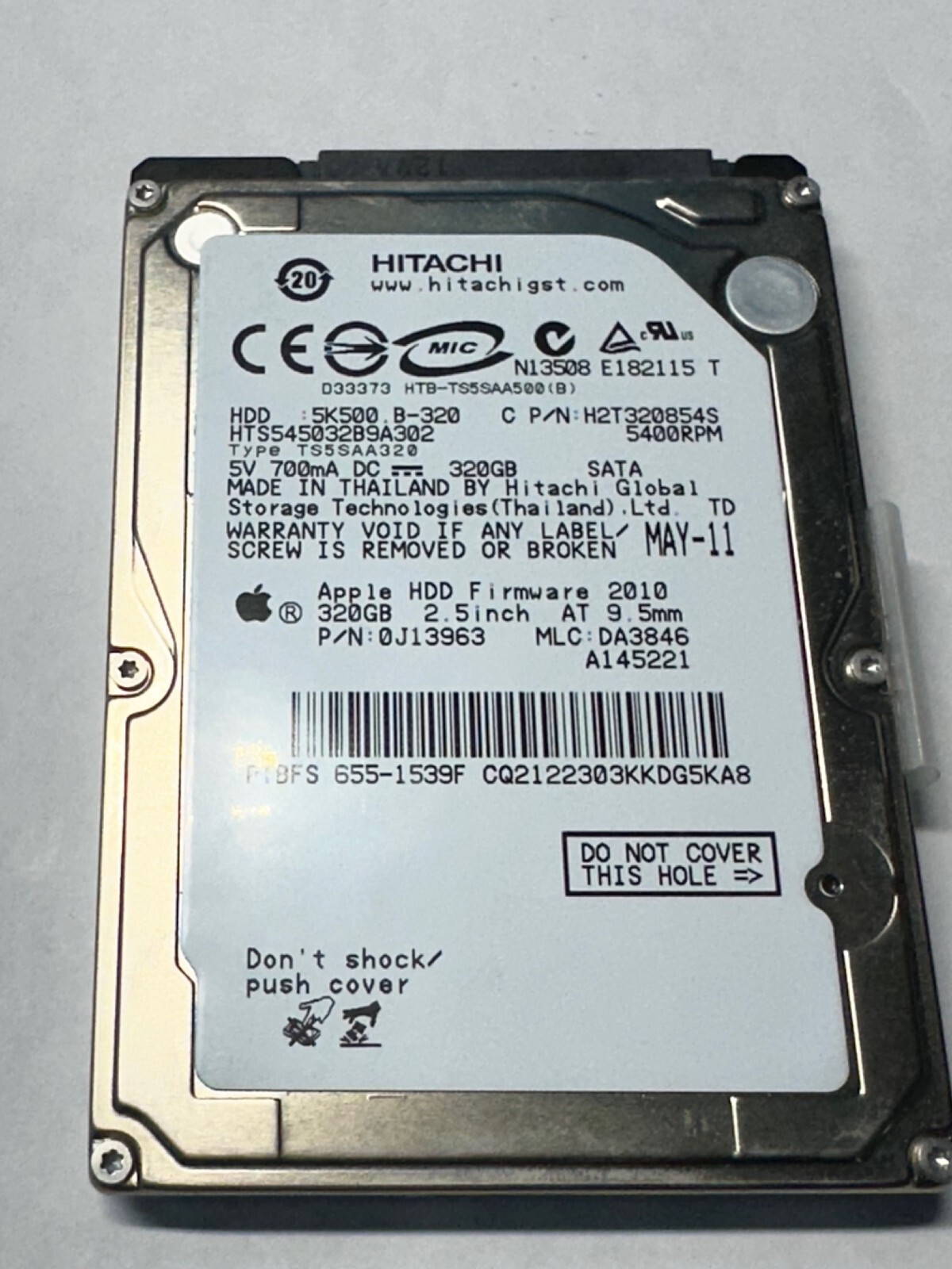 Hitachi HTS545032B9A302 320GB Internal 5400RPM 2.5" (0J13963) HDD