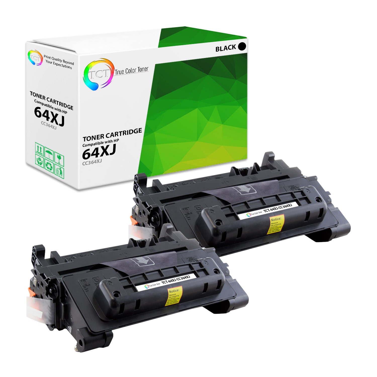 2Pk TCT Premium 64XJ CC364XJ Black Jumbo for HP P4015 P4015N Compatible Toner