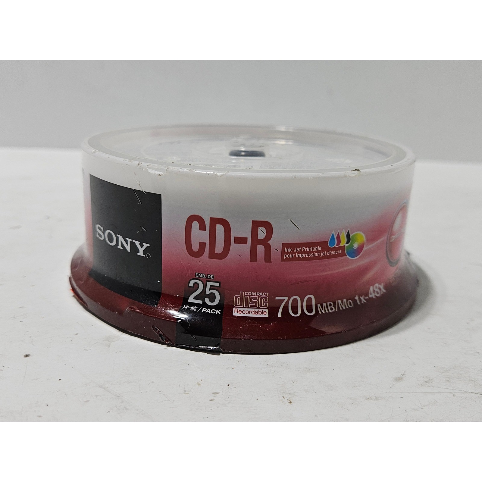 Sony CD-R Blank Media 25 Pack 700MB 80Min Inkjet Printable 48x Speed
