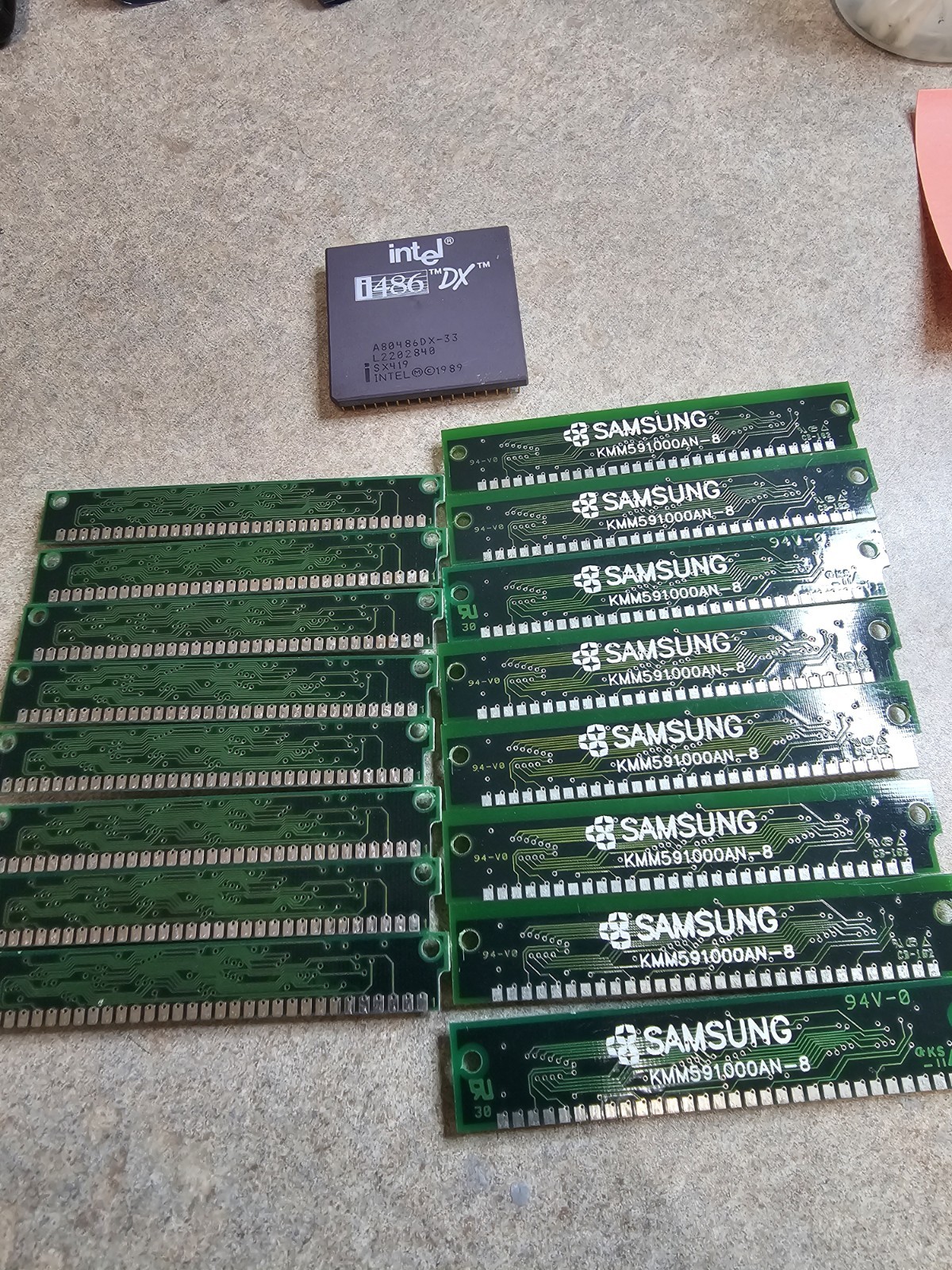 Intel 486 DX 33MHZ A80486DX-33 SX419 i486 CPU PLUS 16 SIMMS READ DESCRIPTION