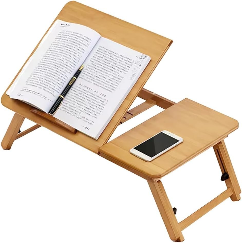Adjustable Foldable Laptop Desk Portable Bed Table with Angle Height for Bedroom