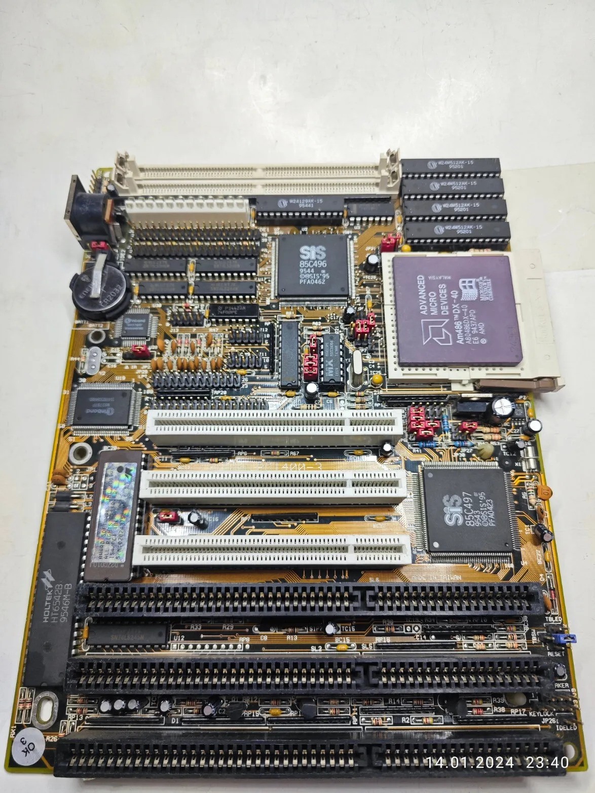 Rare socket 3 zida 4dps / pci400-3 motherboard pci isa + amd dx-40 cpu & 8 mb
